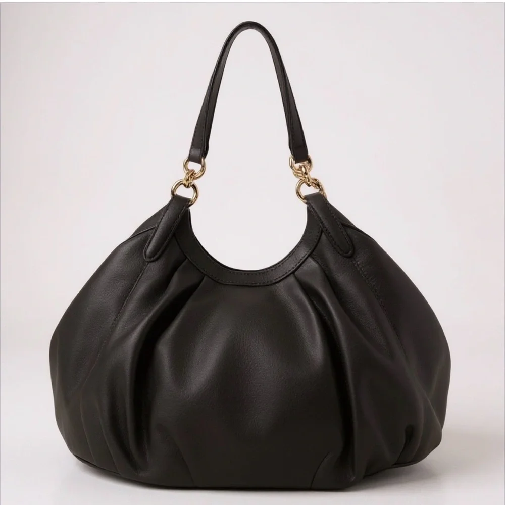 Coach Lily Black Leather Shoulder Bag